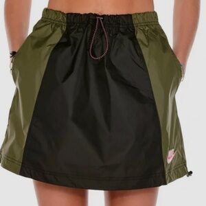 Nike Icon Clash Skirt XL Green Black Color Block Mini Drawstring Retro NWT $50